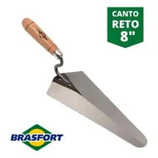 Colher de Pedreiro Canto Reto 8'' Brasfort 8031 Profissional Construção Obra