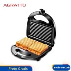 Sanduicheira Grill Elétrico Antiaderente 750W Agratto 127/220V