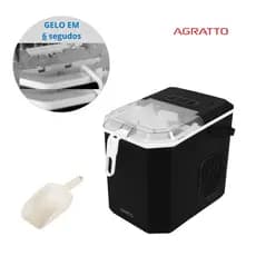 Maquina de gelo Elétrica 12kg 100W Faz gelo em 6s Agratto