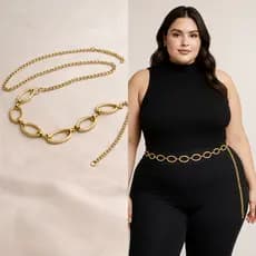Cinto Plus Size Corrente Elegante Inspirado na Moda Paris