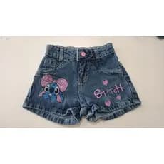 short do Stitch infantil 4/6/8/10/12/modinha bordado