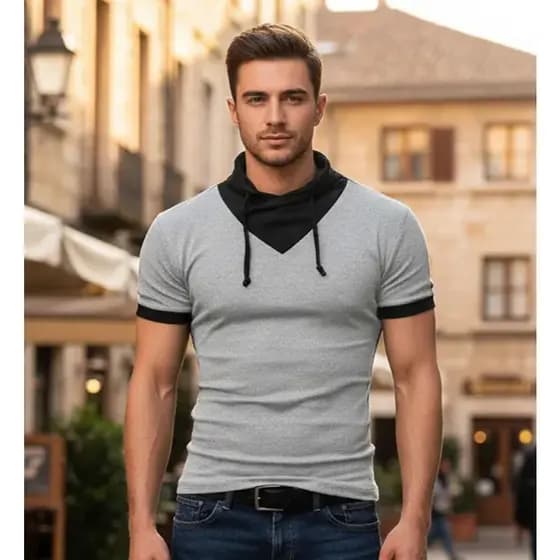 Camiseta Masculina Em Malha Premium Com elastano Blusa Masculina Manga Curta  Tshirt Básica