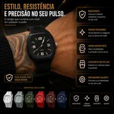 Relógio Masculino Silicone Casual Moderno Quartz Pulseira Macia
