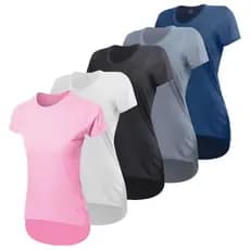 Kit 5 Camisetas Dry Fit Long Line Feminina Tampa Bumbum Para Academia Fitness
