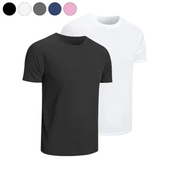 Kit 2 Camisetas Dry Fit Masculina Lisa Casual Treino Academia Esportes Exercícios Corrida