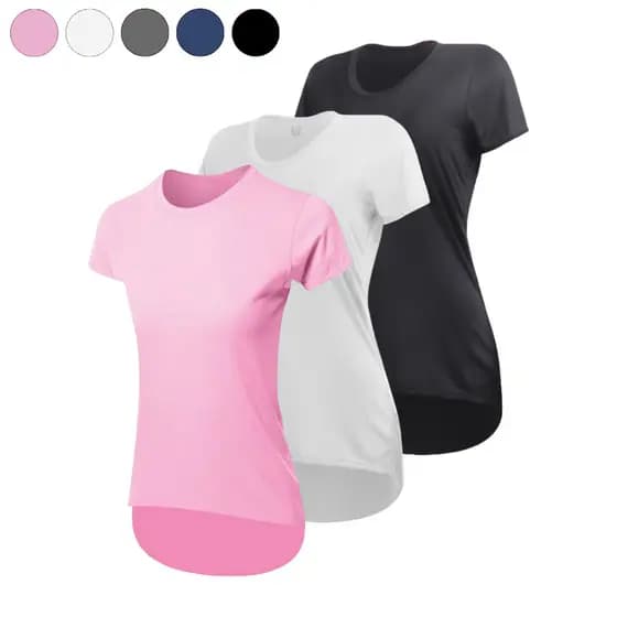 Kit 3 Camisetas Dry Fit Long Line Feminina Tampa Bumbum Para Academia Fitness