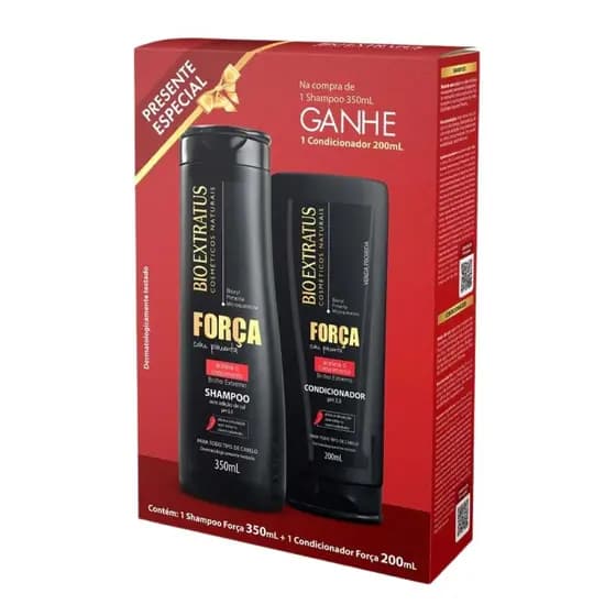 Kit Bio Extratus Força com Pimenta Shampoo 350ml + Condicionador 200ml
