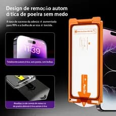 Para iPhone XR 11 12 13 14 15 16 ProMax Alta qualidade Filme temperado 3D com lixeira sem poeira