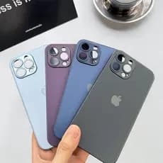 Alta qualidade Capa de vidro fosco premium para iPhone 12 13 14 15 PRO MAX com proteção de lente
