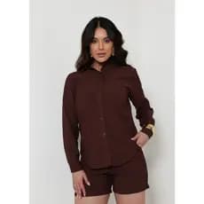 Conjunto Alfaiataria Feminino de Alta Qualidade Camisa e Shorts Premium