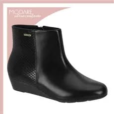 Bota Feminina Modare Ultraconforto Cano Baixo Salto Anabela Ortopédico Conforto Casual Original