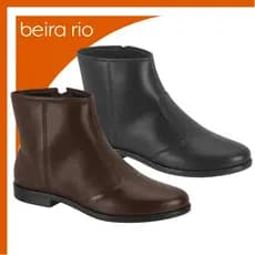 Bota Feminina Cano Curto Baixo Beira Rio Conforto Zíper Clássica Casual Original