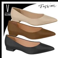 Sapatilha Vizzano Bico Fino Sapato Feminino Social Confortável Elegante Dia a Dia Trabalho