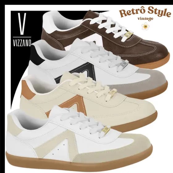 Tênis Vizzano Old School Feminino Casual Confortável Moda Retrô Original