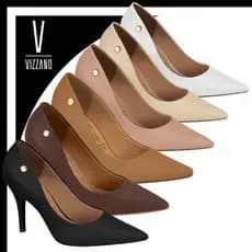 Scarpin Vizzano Salto Fino Alto Sapato Feminino Social Bico Fino Elegante Confortável Trabalho