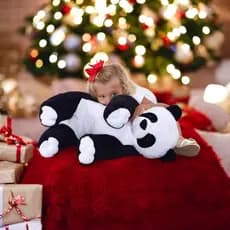 Almofada Panda de Pelúcia 50cm – Travesseiro Infantil Antialérgico Macio P/ Bebê e Decoração