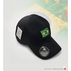 Boné com a bandeira do BRASIL modelo DadHat masulino feminina com aba curva preto branco amarelo verde