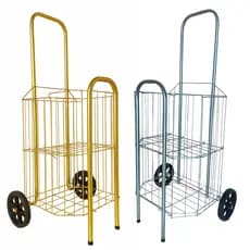 Carrinho de Feira Mão Compras Dobravel Madame Resistente Reforçado Dourado CSK 60 Kg
