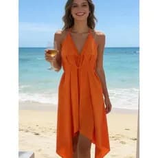 Raw Roupas vestido pode ser usado casual com corda pode ser usado por qualquer tamanho gordo ou magro