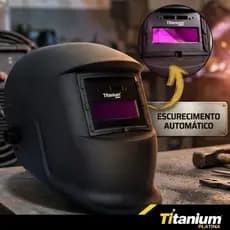 Máscara de Solda Auto Escurecimento DIN 11 Fixa Titanium Platina