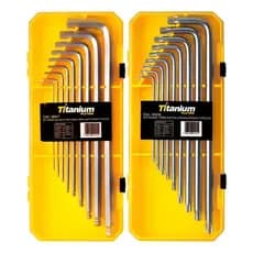 Kit Jogo de Chaves Allen Hexagonal e Torx Longas com Estojo Organizador Titanium Platina