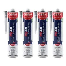 Kit 4 Selantes Poliuretano Adesivo Pu40 Cibra Flex Branco