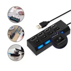 Hub USB com 4 Entradas USB 2.0 /3.0 de Alta Velocidade com Botão Liga/Desliga