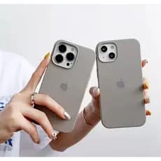 Capa Case Capinha Aveludada Silicone CINZA CLARO 7/8G 7/8PLUS XS XR XSMAX 11 12 13 14 15 16E 16PLUS 17 PRO MAX