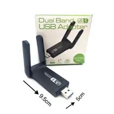 Adaptador Wi-fi Dual Band 2-4G e 5G USB 3.0 5Ghz 1300Mbps 2 Antenas
