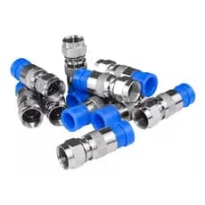 Conector F Compressão Rg-6 A Prova De Água Azul Pct Com10pcs