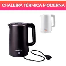 Chaleira Elétrica Térmica Moderno 1.5 L preta e branca 110V/220v OliverHome