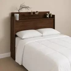 Cabeceira de Madeira MDF Para Cama Box Casal 138cm Com 2 Prateleiras Organizadoras Quarto