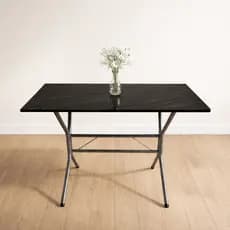Mesa de Jantar 4 Lugares Pequena Compacta Tampo MDP Estrutura Aço Metal Cozinha Apartamento Casa