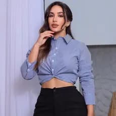 Camisa Cropped manga longa