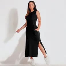 Vestido Midi de Malha Algodão