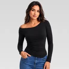 Blusa Manga Longa Malha Estilosa