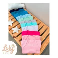 Kit 6 Peças RN ao 3 Conjunto Bebê Canelado Antialérgico 100% Algodão 3 Body + 3 Calça Sortido