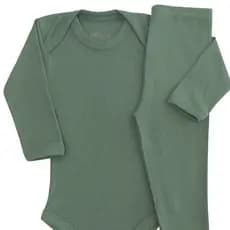 Conjunto Pagão Body Bebê e Calça Mijão Liso Menina Menino Canelado Malha 100% Algodão RN ao G 3942