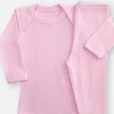Calça e Body Canelado Antialérgico Para Bebê Conjunto 2 Peças 100% Algodão Pagão Mijão