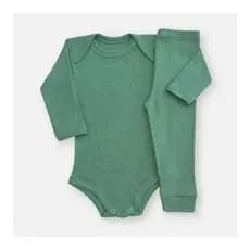 Kit Bebê Conjunto 2 Peças Canelado Body e Mijão Antialérgico RN ao G Menino Menina Infantil Odicon