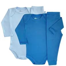 Kit Conjunto 4 Peças Pagão Canelado Body e Calça Bebe Rn ao G 100% Algodão Menino Menina Qualidade