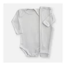 Kit 2 Peças Bebê Body e Calça Canelado Infantil Pagão + Mijão Malha 100% Algodão RN ao G