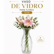Vaso de Vidro 23cm Decorativo Alto Relevo para Flores Plantas Arranjo Elegante