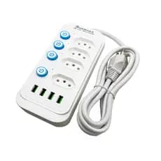 Tomada de alimentação 4USB + 4NIT 2500W 2M BM-A197 2500W
