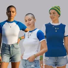 Blusa Brasil Manga Curta Canelado Básica Feminino Copa Mundo Torcida Verde Amarelo Camiseta Mulher