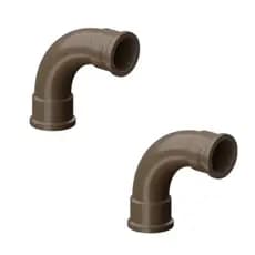 Kit - 2 Curvas Longas PVC Marrom Soldáveis de 50mm 90º Tigre
