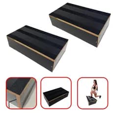 Kit 2 Step Caixote MDF Antiderrapante  80x28x14cm Academia Treino Fitness Funcional