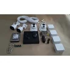 Kit CFTV com 4 câmeras de segurança + HD + Cabo + Caixas + fonte + Conexões + acesso remoto