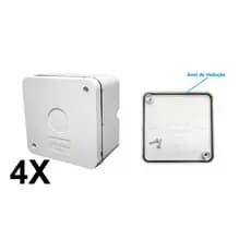 4 Caixas Organizadora Para Cftv Stilus Branca Ip55 Abs a prova d'água.