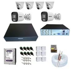 Kit CFTV 6 câmeras de segurança + gravador + HD + cabo + acesso remoto + fonte + conexões